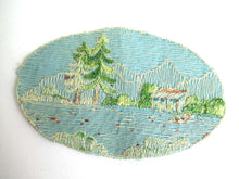 UpperDutch:Sewing Supplies,Scenery Landscape Applique, 1930s Antique Embroidered applique, application. Sewing supply
