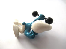 Smurf weight lifter, Dumbells, Schleich, Peyo, Pvc figurine.