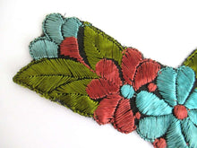 UpperDutch:Sewing Supplies,Floral Trim Applique, 1930s embroidered applique. Sewing supply.