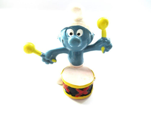 Drummer smurf, Schleich, Peyo, Pvc figurine.