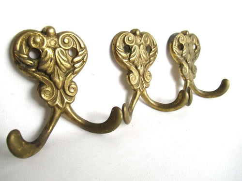 UpperDutch:Hooks and Hardware,Set of 3 Small Wall hooks, Antique Coat hook, Towel hook, Kitchen hook.