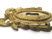 Antique Escutcheon, bow, keyhole cover, Restoration hardware.