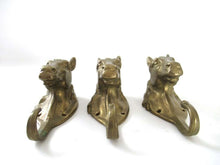 UpperDutch:Hooks and Hardware,Set of 3 pcs Solid Brass Horse Head Wall hooks, Coat hooks, Hanger, horse head.