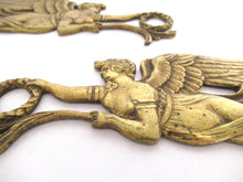 Set of 2 Antique Brass Empire Embellishments, escutcheon.