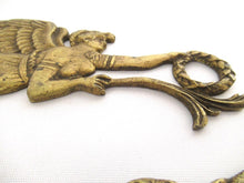 Set of 2 Antique Brass Empire Embellishments, escutcheon.