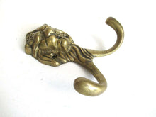 UpperDutch:Hooks and Hardware,Brass Lion Head Coat hook Wall hook Solid Brass. Decorative animal storage solution, coat hanger.