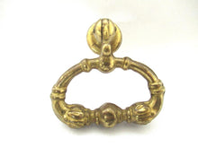 1 (ONE) Antique Solid Brass Drawer Pull / Drop Ring Drawer Handle.