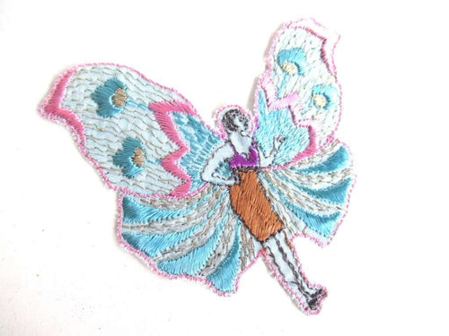 UpperDutch:Sewing Supplies,Applique, fairy, butterfly applique, 1930s vintage embroidered applique. Vintage patch, sewing supply.