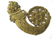 Antique Brass furniture applique, embellishment, pediment, cornucopia, horn of plentiful.
