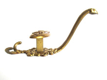 UpperDutch:Hooks and Hardware,1 (ONE) Antique Coat hook, Wall hook, Solid Brass Ornate Victorian style hook, made in Italy.