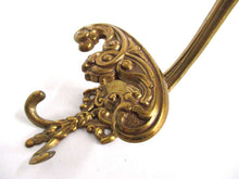 UpperDutch:Hooks and Hardware,1 (ONE) Antique Coat hook, Wall hook, Solid Brass Ornate Victorian style hook, made in Italy.