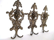 UpperDutch:Hooks and Hardware,Set of 3 Lion Coat Hooks, Vintage Antique Lion Head Coat Hook, Victorian style.