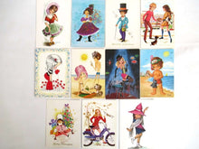 UpperDutch:Postcards,Retro Postcards, Set of 11 Used Vintage Cards 1970s.