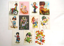 UpperDutch:Postcards,Vintage Postcards Seventies, Set of 11 Used Retro Cards 1970s.
