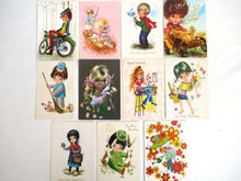 UpperDutch:Postcards,Vintage Postcards Seventies, Set of 11 Used Retro Cards 1970s.