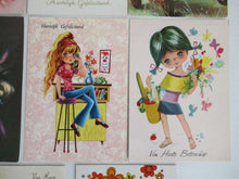 UpperDutch:Postcards,Vintage Postcards Seventies, Set of 11 Used Retro Cards 1970s.