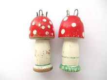 Set of 2 Wooden Mushroom Knitting Dolls, Knitting Nancy, French Knitting, Bobbin Doll, Mushroom.