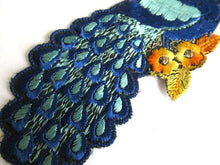 UpperDutch:Sewing Supplies,Peacock Applique, 1930s Antique Embroidered Peacock applique, application. Vintage bird sewing supply.