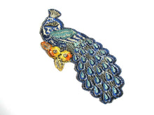 UpperDutch:Sewing Supplies,Peacock Applique, 1930s Antique Embroidered Peacock applique, application. Vintage bird sewing supply.
