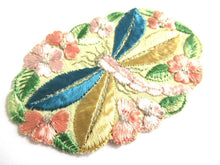 UpperDutch:Sewing Supplies,Dragonfly Applique 1930s vintage embroidered dragonfly applique. Vintage patch, sewing supply. Applique, Crazy quilt.