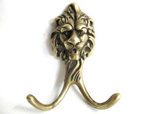 UpperDutch:Hooks and Hardware,Lion Head Coat hook Wall hook Solid Brass. Decorative animal storage solution, coat hanger.