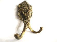 UpperDutch:Hooks and Hardware,Lion Head Coat hook Wall hook Solid Brass. Decorative animal storage solution.