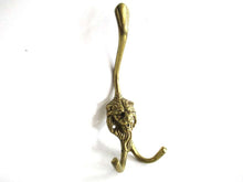UpperDutch:Hooks and Hardware,Brass Lion Head Wall hook / Coat hook. Decorative animal storage solution, coat hanger. Ornate wall fixtures.