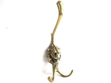UpperDutch:Hooks and Hardware,Solid Brass Lion Head Wall hook / Coat hook. Decorative animal storage solution, coat hanger. Ornate wall fixtures.