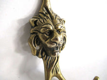 UpperDutch:Hooks and Hardware,Solid Brass Lion Head Wall hook / Coat hook. Decorative animal storage solution, coat hanger. Ornate wall fixtures.
