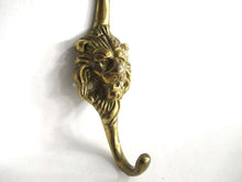 UpperDutch:Hooks and Hardware,Lion head coat hook. Solid Brass Lion Head Wall hook, Vintage Coat hook.