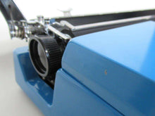 UpperDutch:Typewriter,Blue Typewriter 1970's Sperry Rand Remington Tentwenty, QWERTY keyboard. Working blue typewriter. Retro office decor, desk decor.