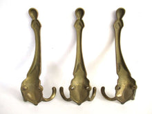 UpperDutch:Hooks and Hardware,Coat hooks - Set of 3 Wall hooks - Coat hook - Brass Plated - Ornate - Victorian style hooks.