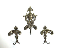 UpperDutch:Hooks and Hardware,Set Solid Brass Ornate Wall hooks, Coat hooks, Angel, Woman. Made in Italy. Victorian Style.