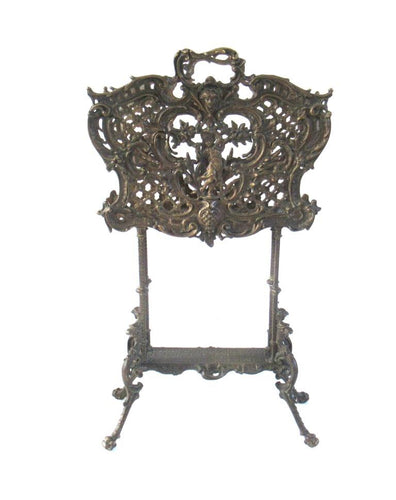Bronze Magazine Rack, Newspaper Rack / Holder, Griffins, Dragons, Putti, Cherub, Hall entry decor.