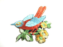 UpperDutch:Sewing Supplies,Bird Applique / 1930s Vintage Embroidered Bird and Flowers applique. Vintage sewing supply.