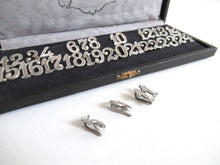 UpperDutch:Numbers,Antique Silver Plated Gero Table Numbers, Gero Silver, Wine Glass Markers, Drink markers.
