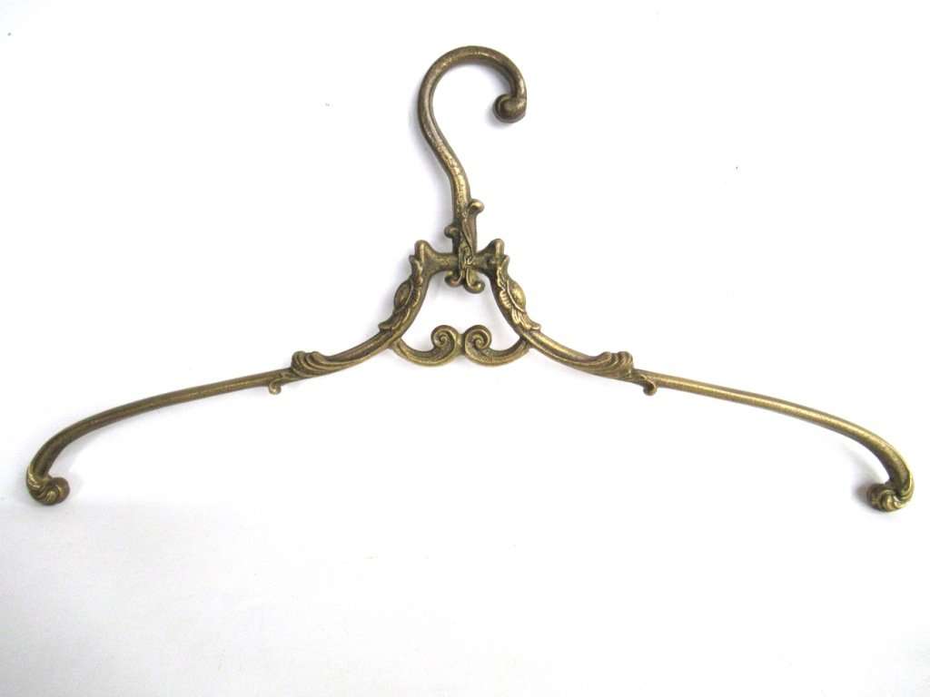 UpperDutch:Bride Hanger,1 (ONE) Brass Clothes Hanger, Clothes Hangers, Antique French Coat hanger, Wedding dress hanger.