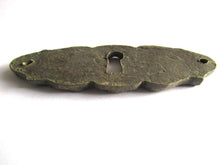 Vintage brass escutcheon, keyhole cover, Victorian style.