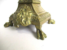UpperDutch:Candelabras,Antique 5-arm candle holder. Antique Solid Brass 5 arm Candelabra with Griffins / Dragons.