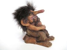 UpperDutch:,Nyform Troll, Troll with dog handmade in Norway. (Goblin, Gremlin, Hob, Imp, Gnome, Hobgoblin, Elf, Pixy)