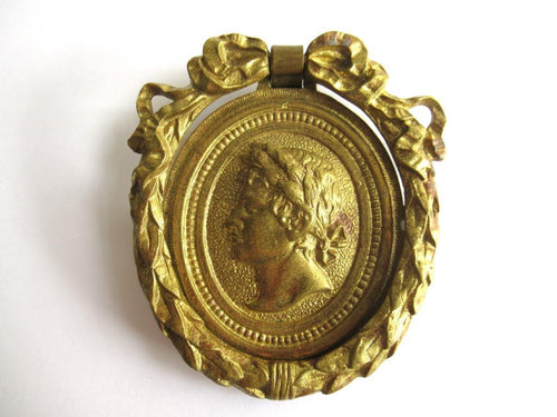 Antique Ornate Drawer pull. Furniture hardware, embellishment, bow.