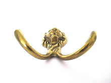 1 (ONE) Lion Head Coat hook Wall hook Solid Brass. Decorative animal storage solution, coat hanger.