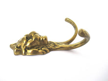 1 (ONE) Lion Head Coat hook Wall hook Solid Brass. Decorative animal storage solution, coat hanger.