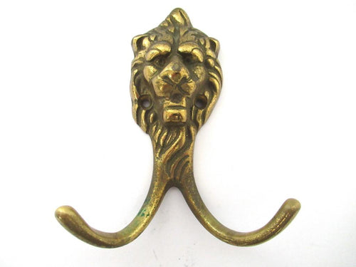 Lion Head Coat hook Wall hook Solid Brass. Decorative animal storage solution, coat hanger.