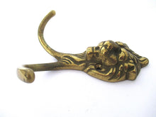 Lion Head Coat hook Wall hook Solid Brass. Decorative animal storage solution, coat hanger.