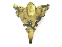 Antique Brass Ornate Angel hook, Coat hook, Cherub, kitchen / towel hook.