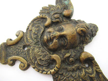 Antique Brass Ornate Angel hook, Coat hook, Cherub, kitchen / towel hook.