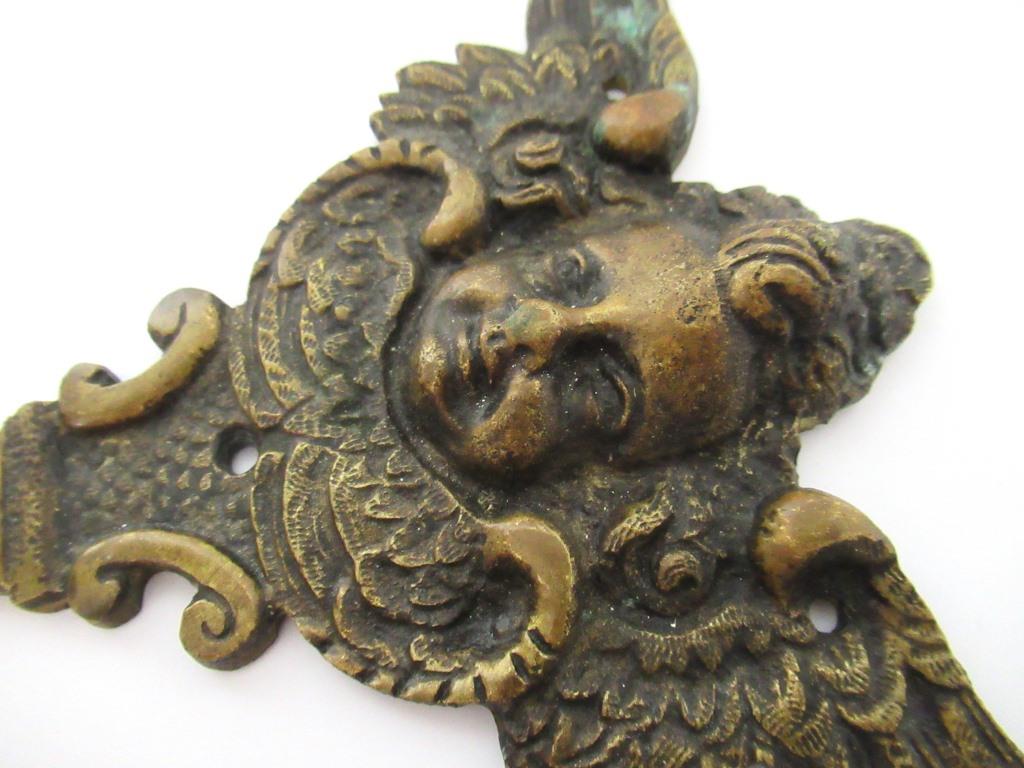 Antique Brass Ornate Angel hook, Coat hook, Cherub, kitchen / towel ho –  UpperDutch
