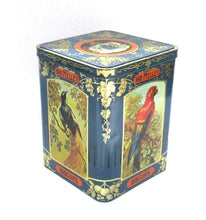 Dutch van Melle's biscuits tin, Decorative Large Vintage dutch biscuits tin with birds. Parrot, peacock.