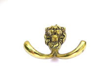 1 (ONE) Lion Head Coat hook Wall hook Solid Brass. Decorative animal storage solution, coat hanger.